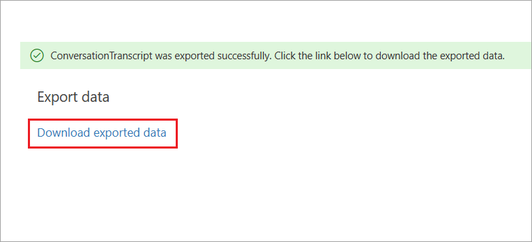 Nedlasting av eksporterte data.