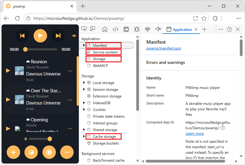 PWA-related pages