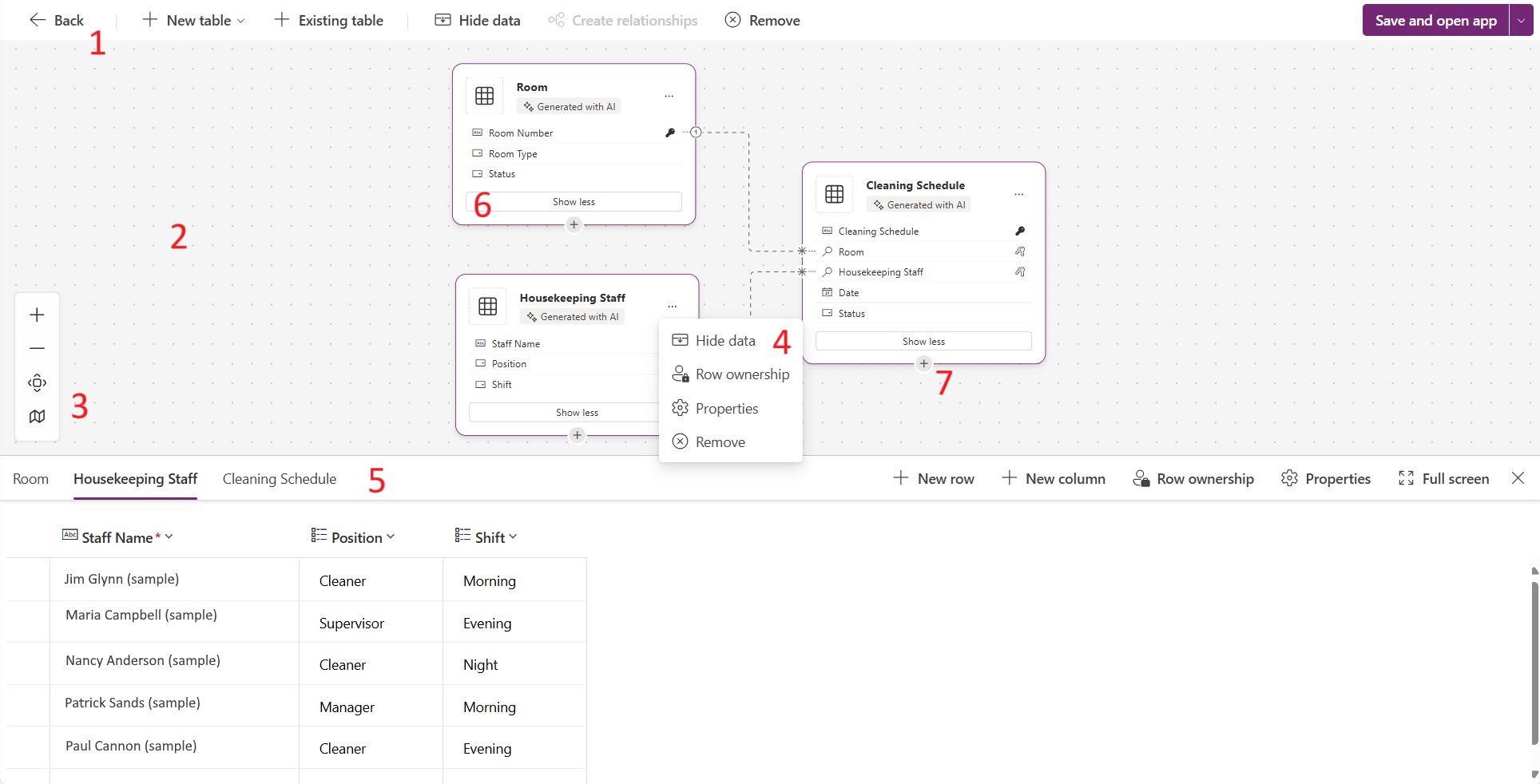 Visuell tabellutforming i Power Apps