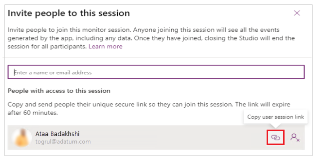 Inviter bruker – kopier kobling.