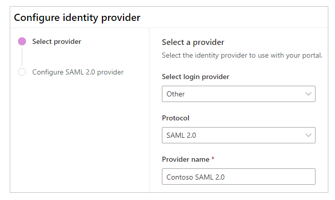 Legg til SAML 2.0-leverandør.