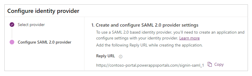 Opprett SAML 2.0-program.