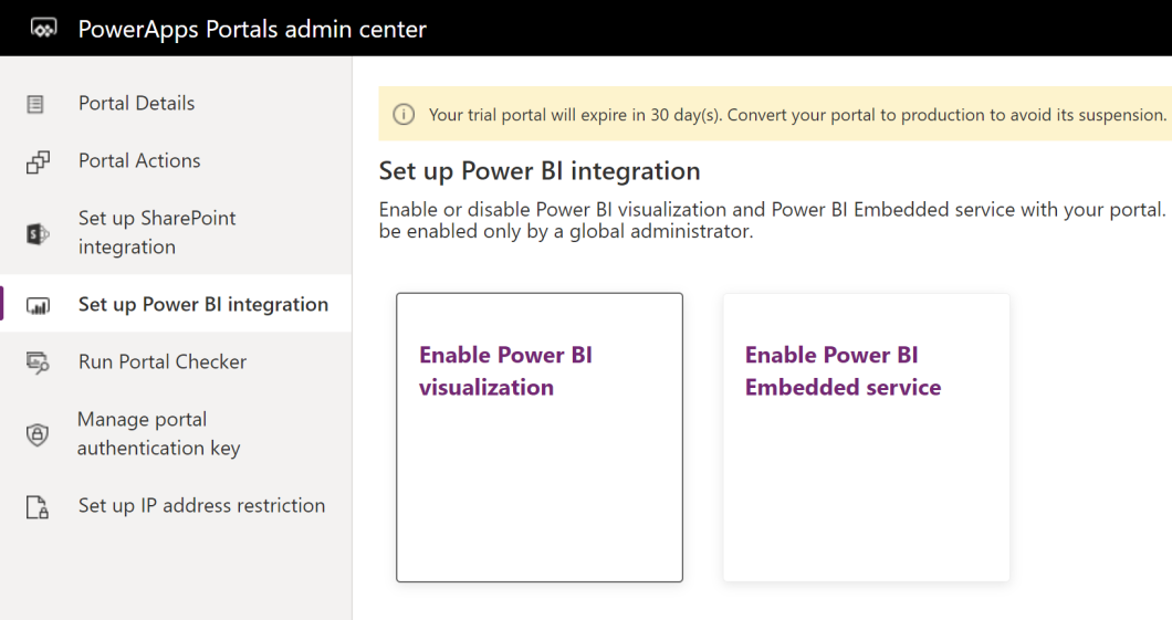 Administrasjonssenter for Power Apps-portaler