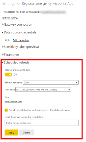 Planlegge oppdateringsdata