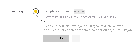 Screenshot of the Release Management pane with the app in production.