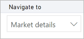 Skjermbilde av en rullegardinliste merket Velg et mål. I listen er alternativet Markedsdetaljer valgt.