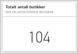 Skjermbildet viser flisen Totalt antall butikker.