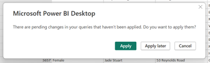 Bilde som viser dialogboksen Bruk spørringsendring.