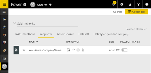 Screenshot showing Report in App list.