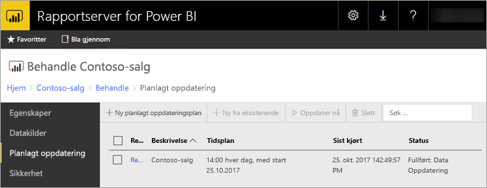 Scheduled refresh within Power BI Report Server