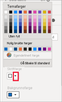 Screenshot of the Font color and Background color options.