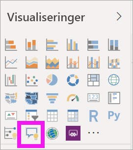 Screenshot that shows how to select the Q&A visual on the Visualizations > Build visual pane in Power BI.