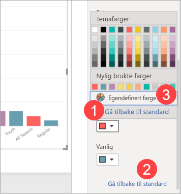 Data color section with color palette open.