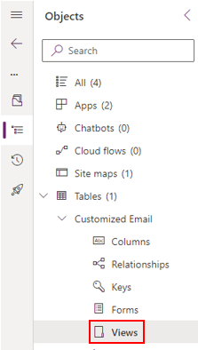 Skjermbilde som viser hvordan du legger til tabellvisninger Skjermbilde som viser hvordan du legger til tabellvisninger
