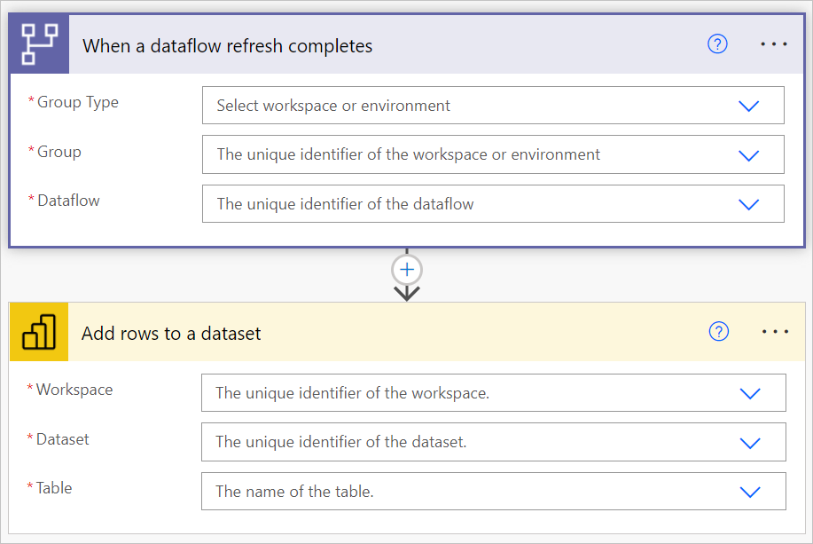 Eksempel på Power BI-mal.