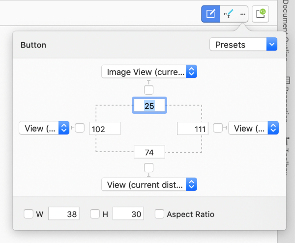 constraints editing popover