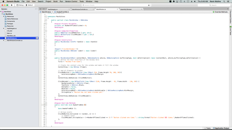 The Visual Studio for Mac code editor