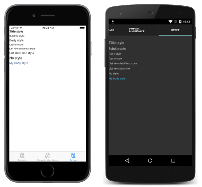 Accessible Small Device Styles on Each Platform