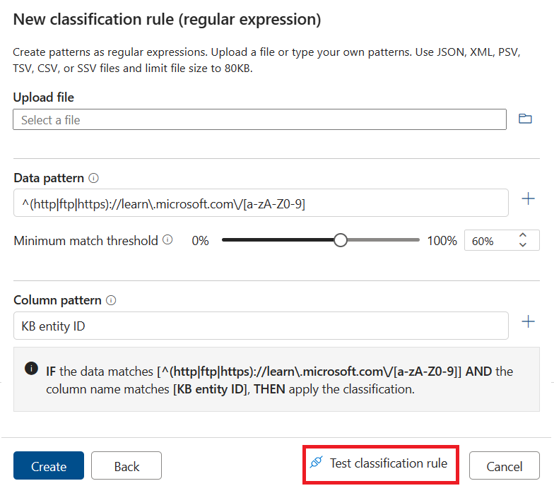 Test rule before creating