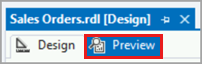 Screenshot of the Preview tab in Report Designer.