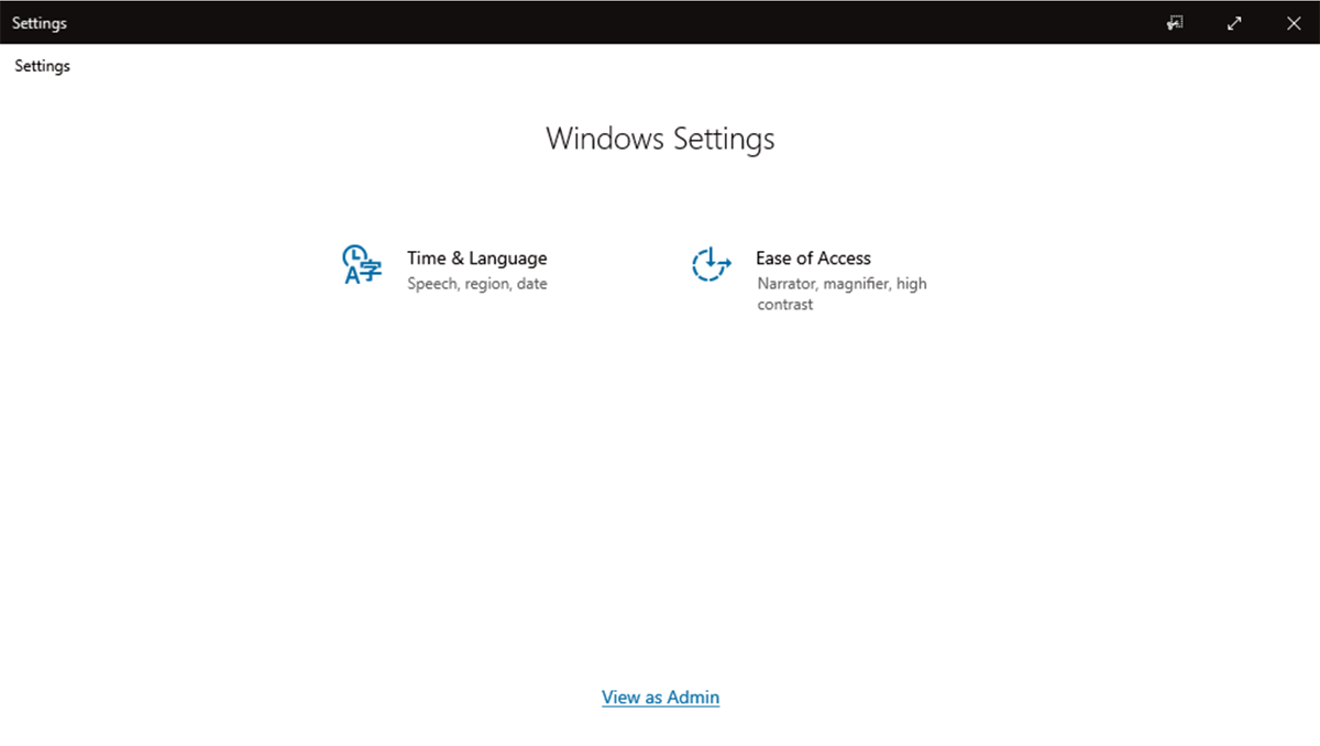 Screenshot of Surface Hub settings.