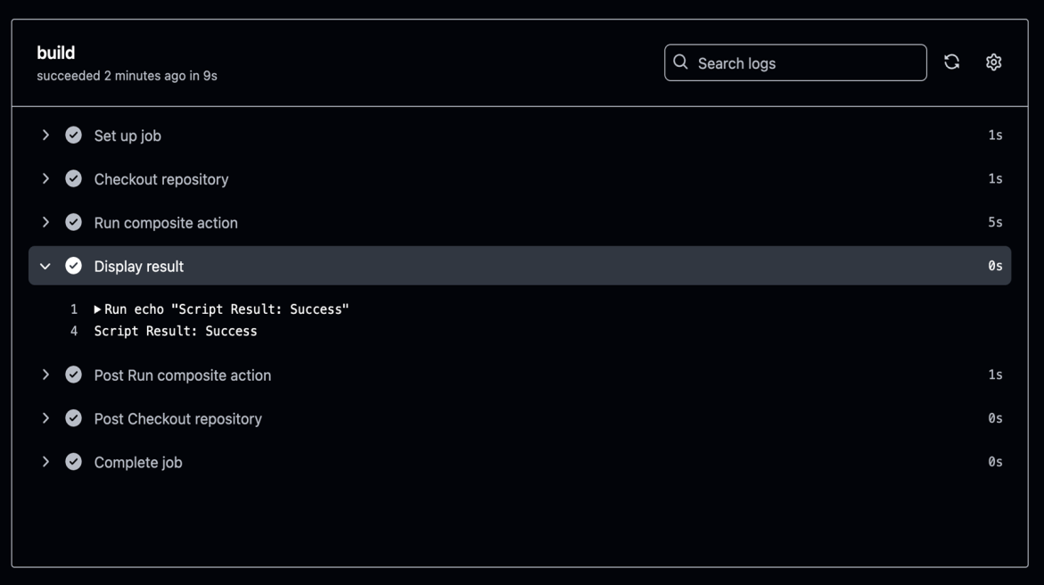 Skjermbilde av hvordan du definerer et utdata i en sammensatt handling.
