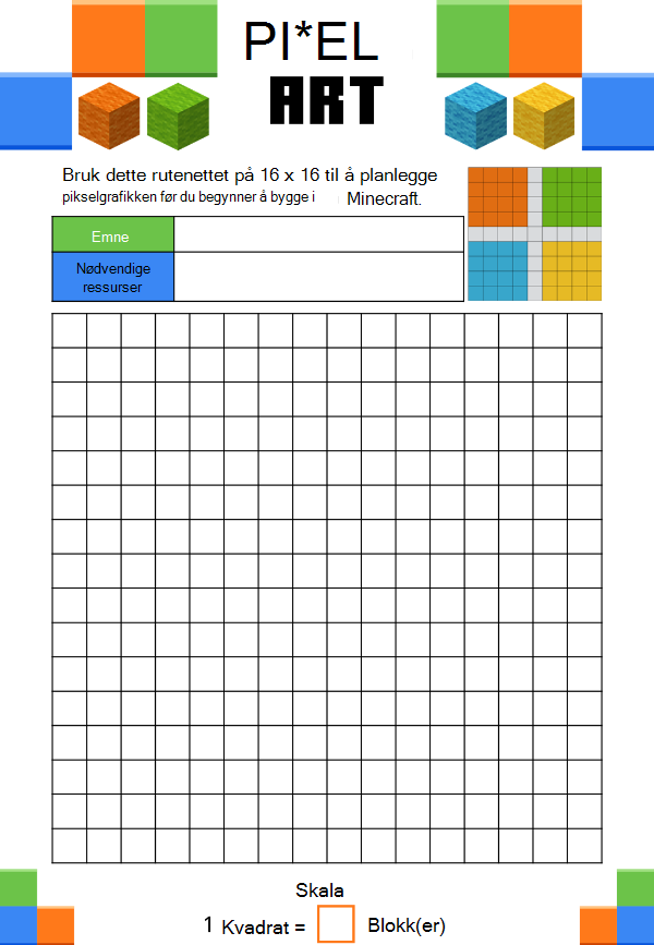Illustrasjon av pikselgrafikkplanleggingsarket. tilgjengelig for nedlasting