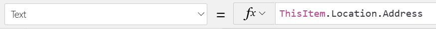 Screenshot of the simplifed formula to assign the location address of the desk.