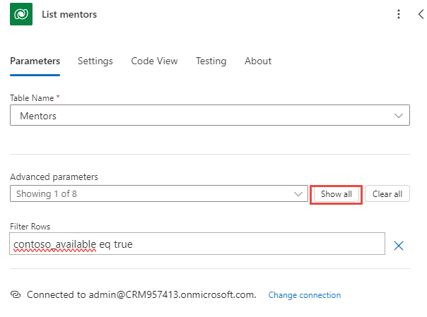 Screenshot showing the Show all button.