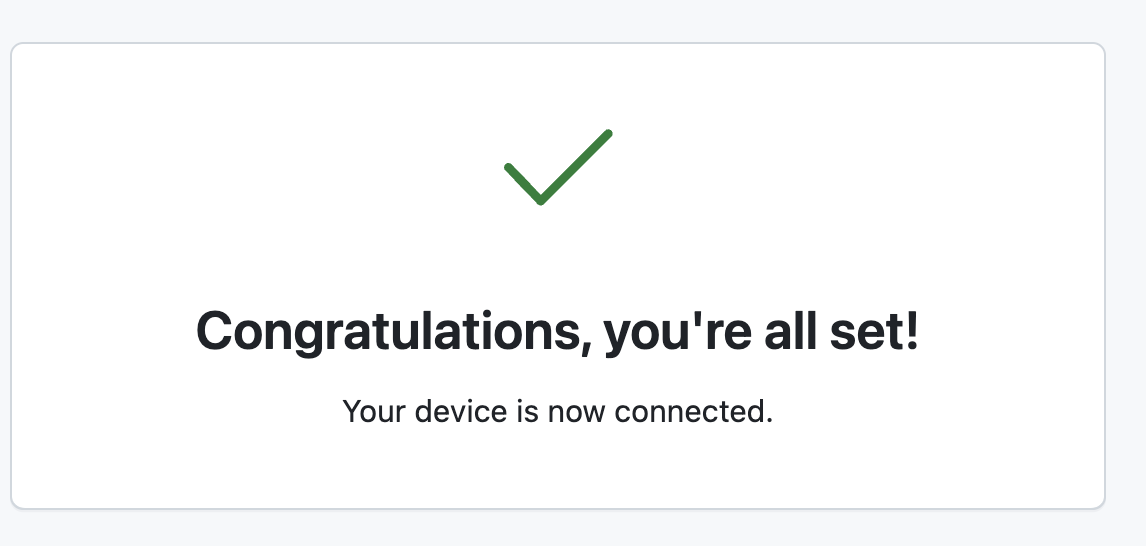 Skjermbilde av bekreftelse.