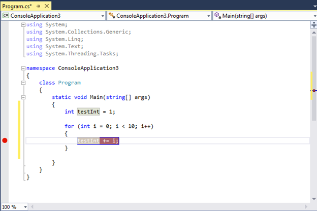 Basic breakpoint Set a breakpoint