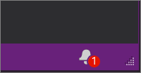 Screenshot showing the notification icon in the Visual Studio IDE.