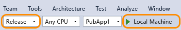 Select Release and Local Machine Screenshot that shows Select Release and Local Machine.