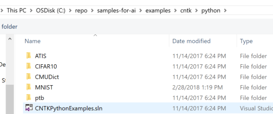Screenshot that shows selecting the project in Visual Studio.