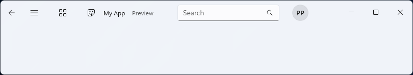 Screenshot of an app window with a custom title bar