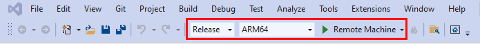 Screen shot of the Visual Studio build settings for if the user building to the HoloLens using Wifi.