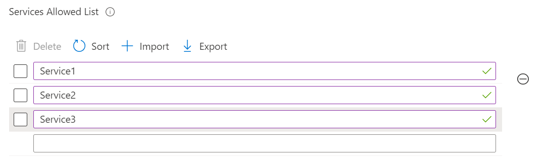 schermopname van een instelling met meerdere waarden op een afzonderlijke regel in de instellingencatalogus in Microsoft Intune en het Intune-beheercentrum.