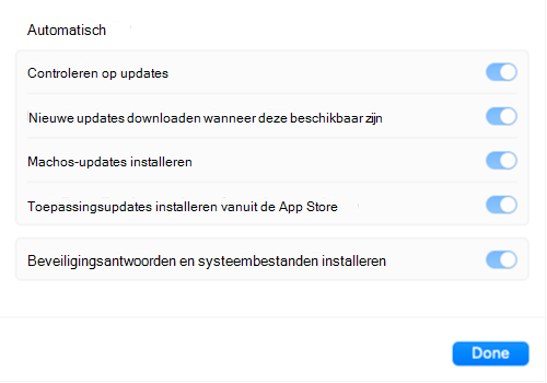 De instellingen voor software-updates worden grijs weergegeven nadat het updatebeleid van de Intune-instellingencatalogus van toepassing is op een MacOS Apple-apparaat.