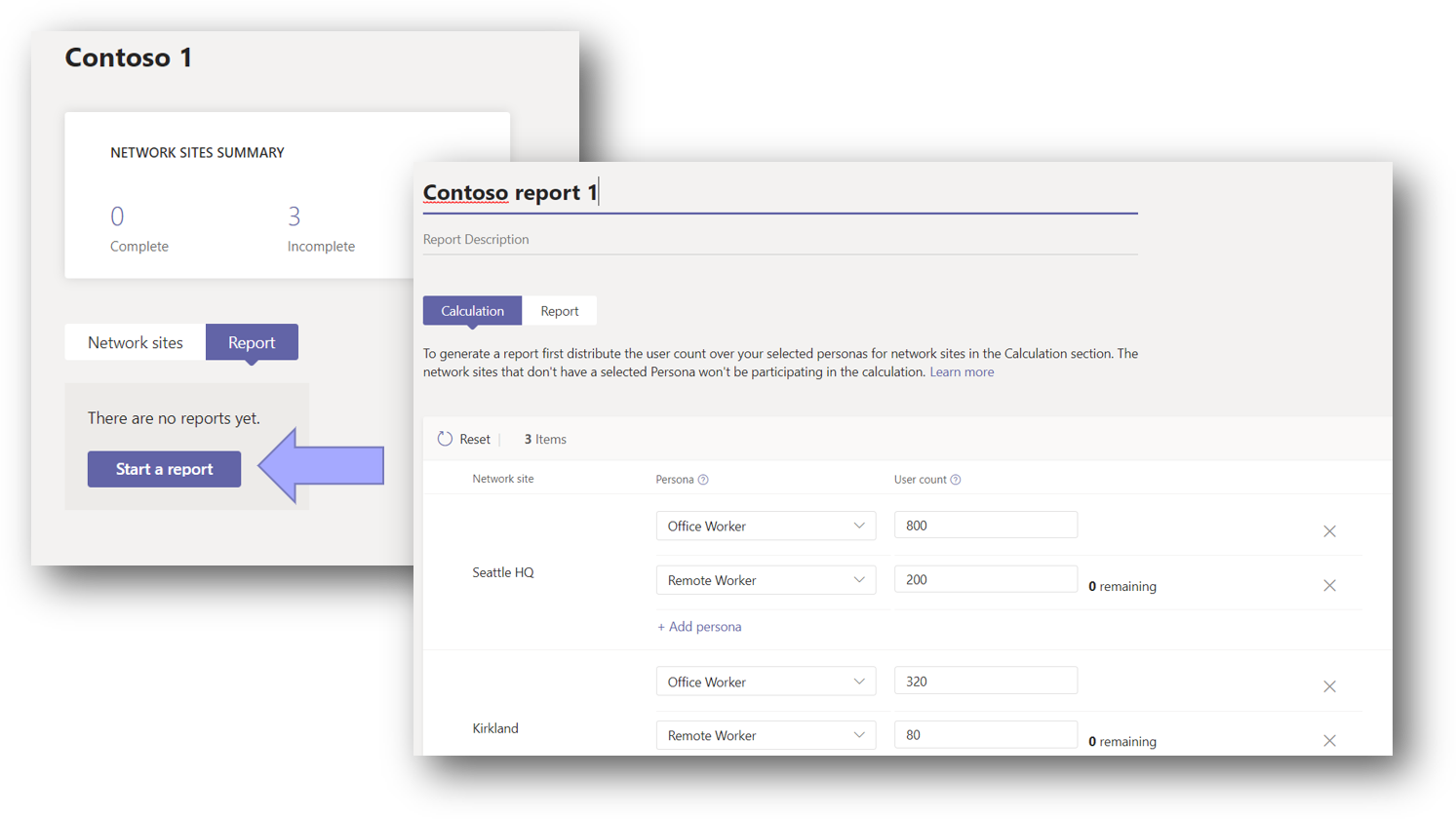 Creating a network planner report