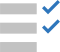 Controlelijstpictogram met twee vinkjes.