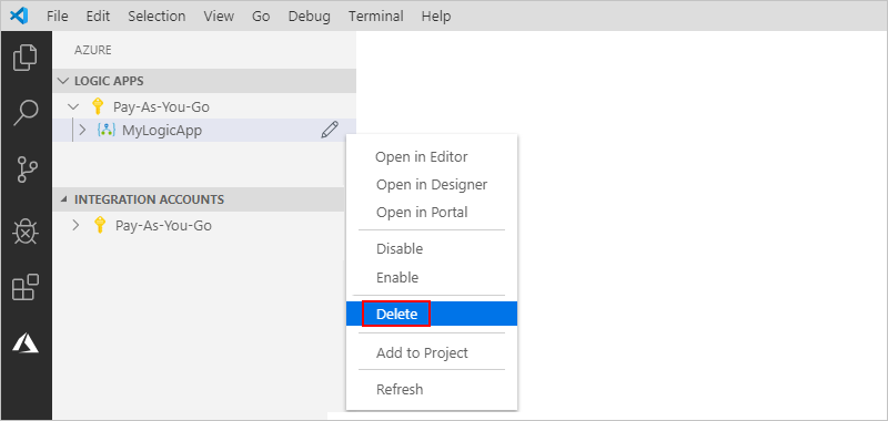 Je logische app verwijderen