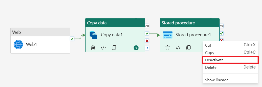 Schermopname van het deactiveren van meerdere activiteiten tegelijk.