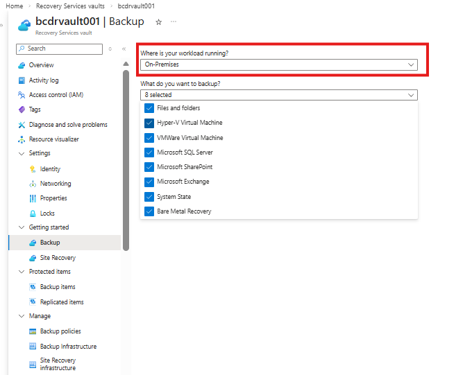 on-premises en workloads als doelstellingen