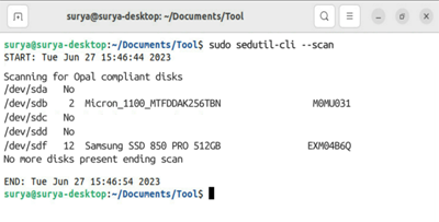 Schermopname met de geslaagde resultaten bij het scannen van een systeem voor Data Box Disks.