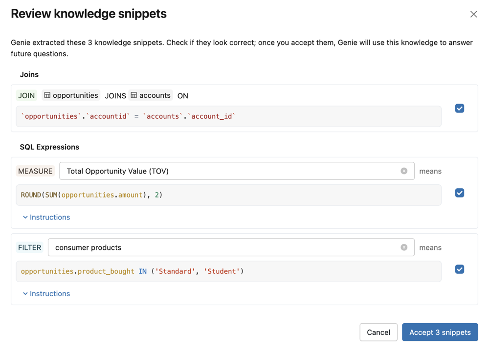 Bekijk kennisfragmenten in Genie.
