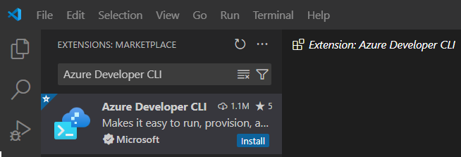 Schermopname van de installatie van de extensie.