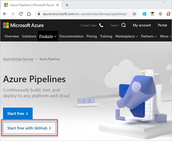 Azure Pipelines starten met GitHub