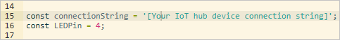 Schermopname van waar u uw primaire verbindingsreeks kunt toevoegen in het Raspberry Pi-script.