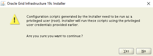 Screenshot of the installer's warning page.