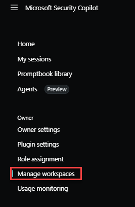 Image of manage workspaces in owner settings page.